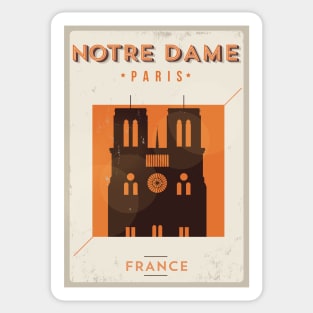 Notre Dame Paris Poster Design Sticker